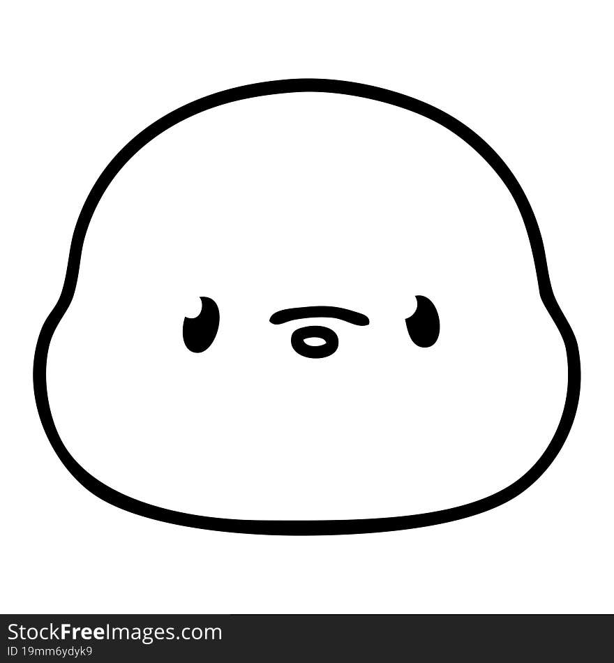 cute line doodle of a little seal face. cute line doodle of a little seal face