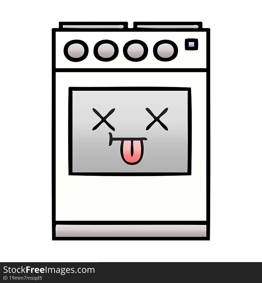 Gradient Shaded Cartoon Kitchen Oven