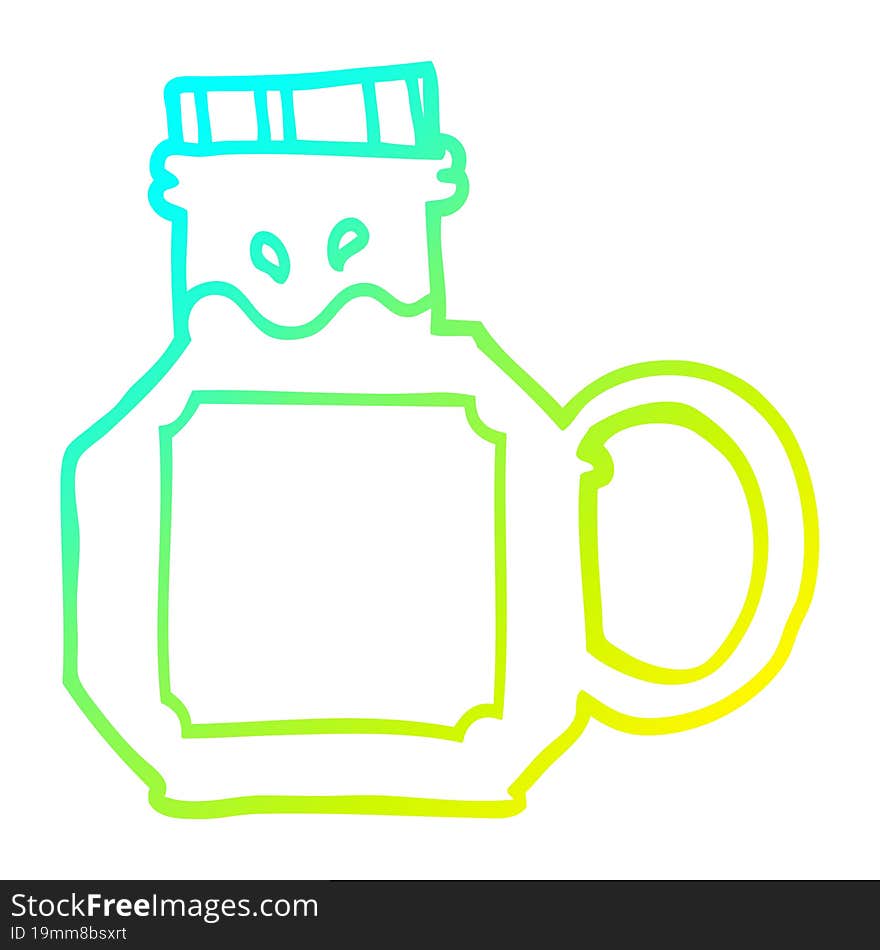 Cold Gradient Line Drawing Cartoon Green Potion