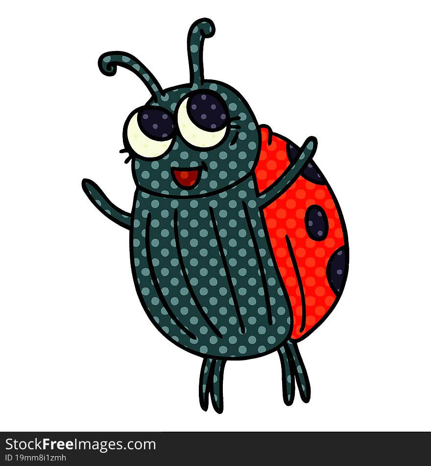 Quirky Comic Book Style Cartoon Ladybird