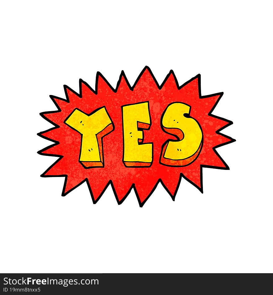 cartoon yes sign