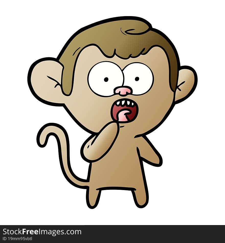 cartoon shocked monkey. cartoon shocked monkey