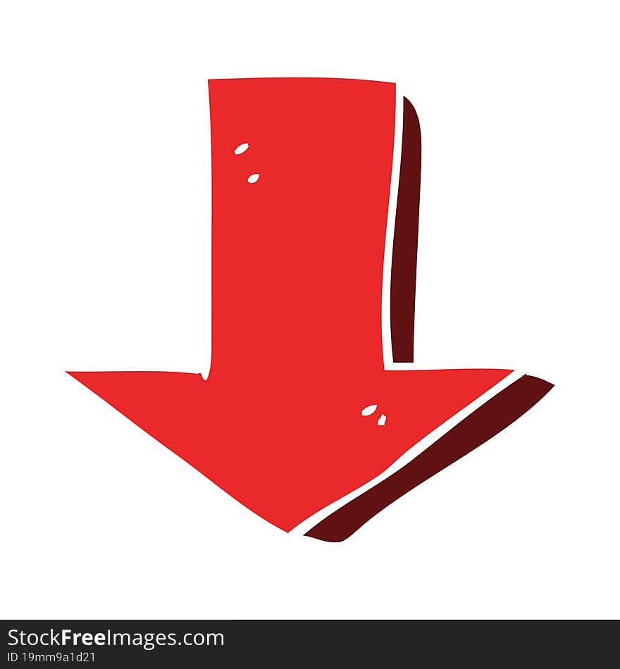 flat color style cartoon pointing arrow