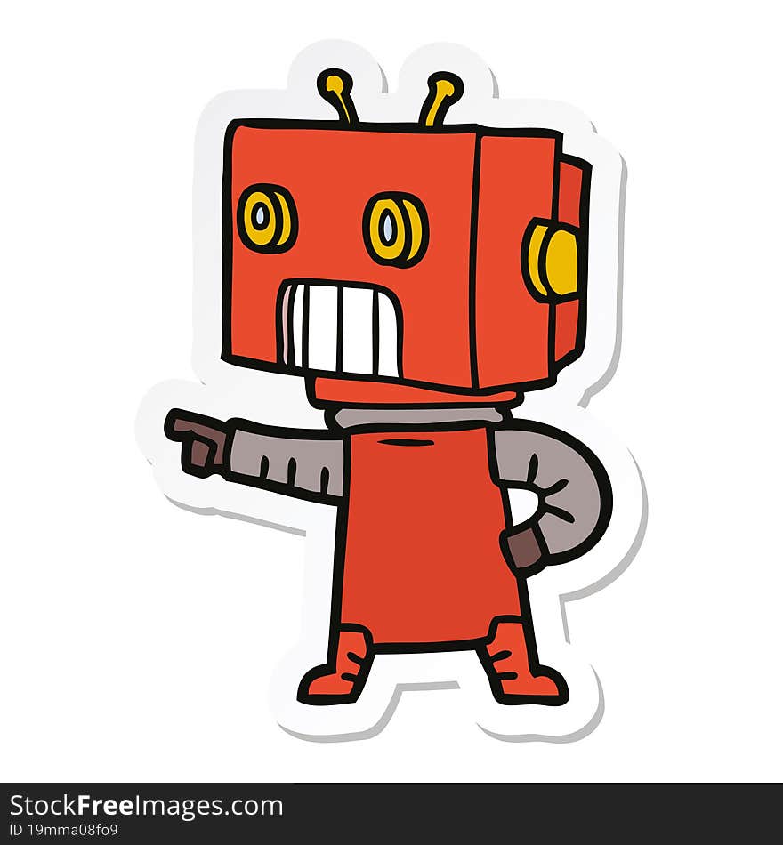 sticker of a cartoon robot