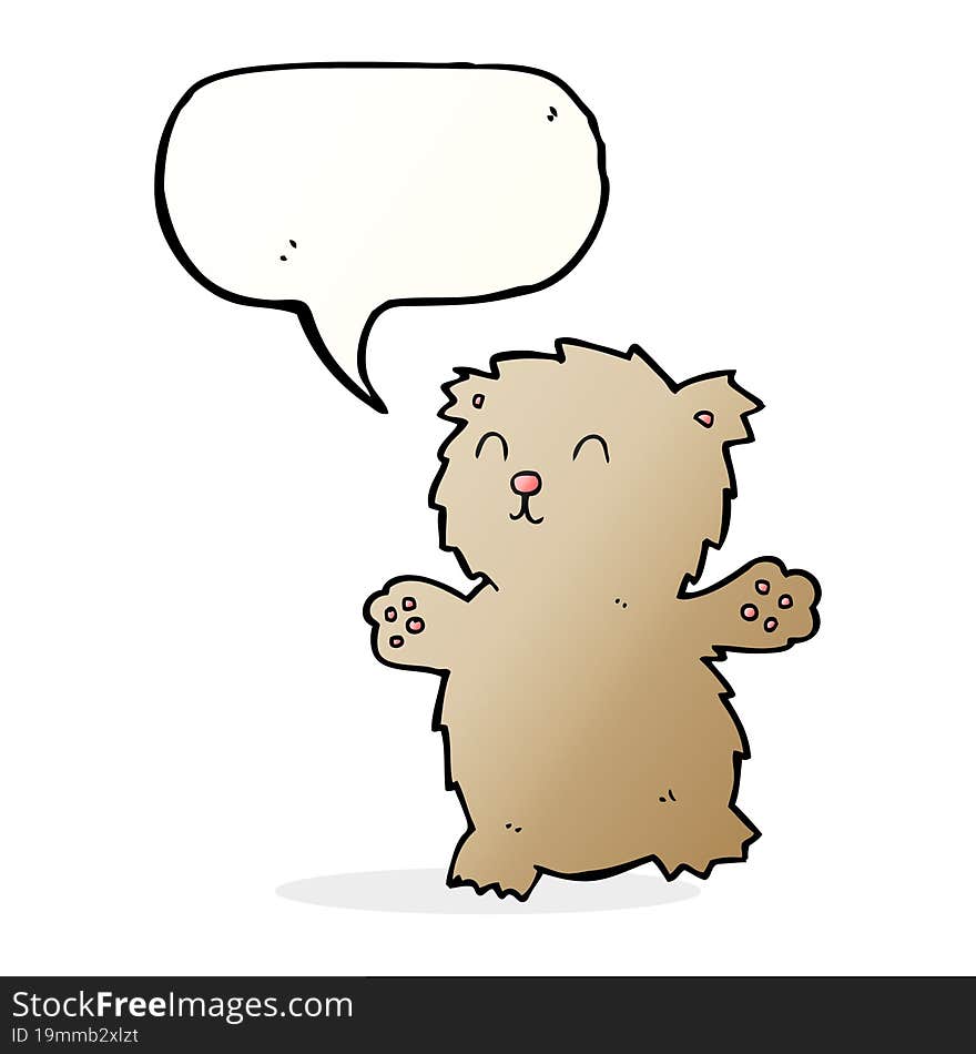 Cartoon Teddy Bear With Speech Bubble