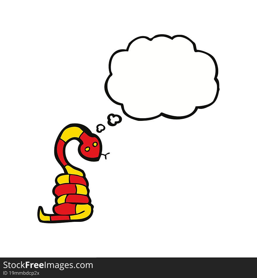 cartoon snake with thought bubble