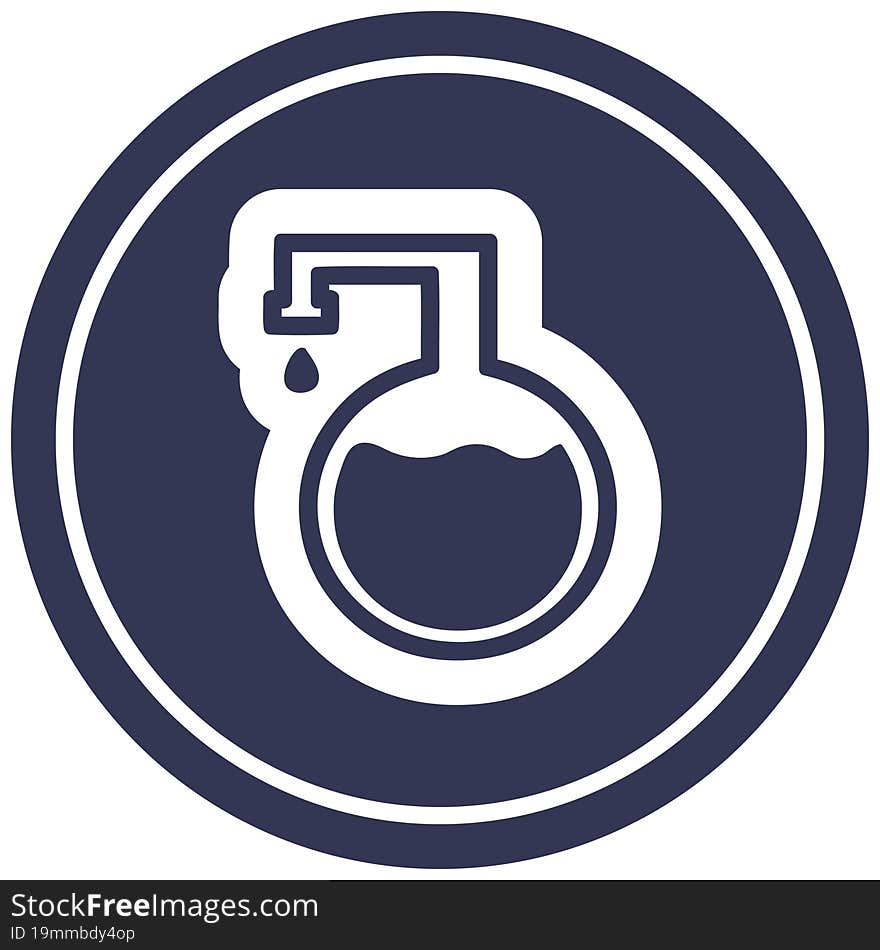 chemical vial circular icon