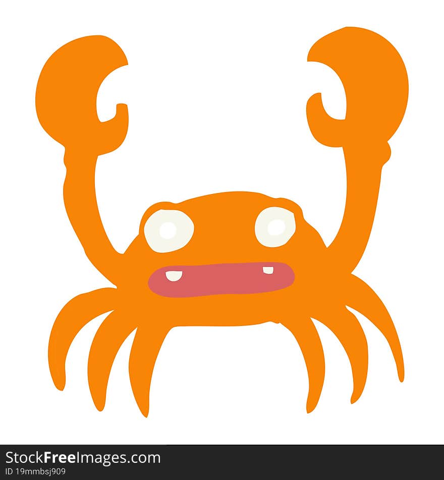 flat color style cartoon crab