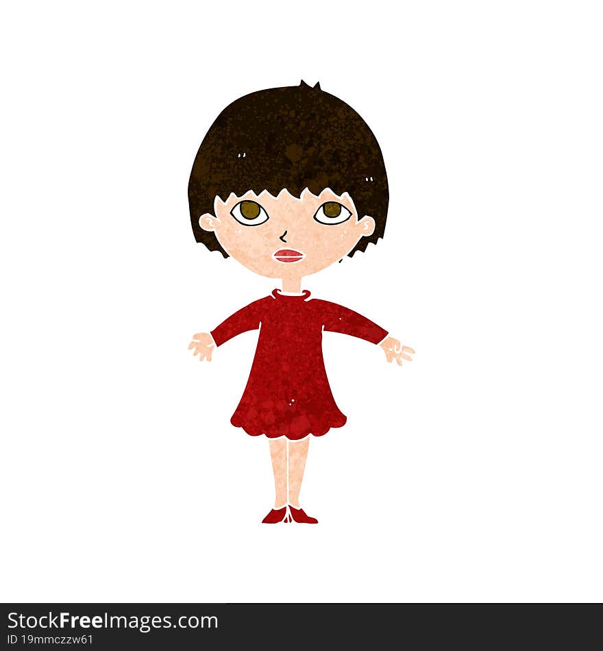 cartoon woman in dress