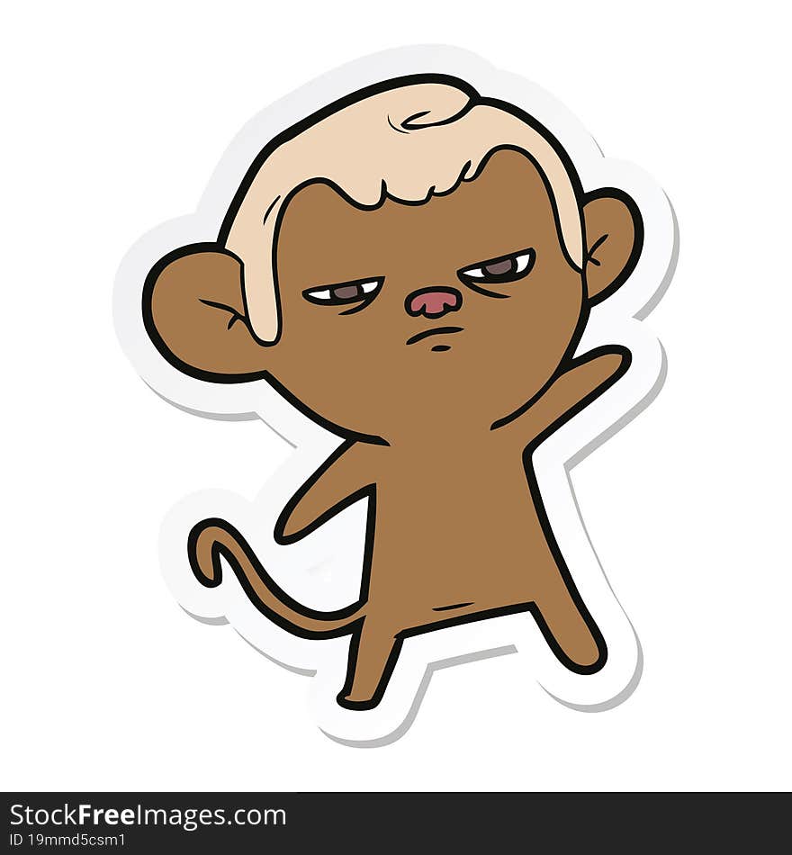 sticker of a cartoon monkey