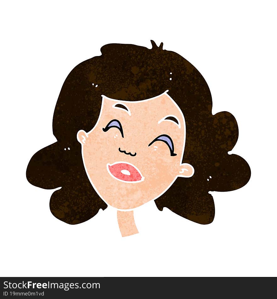 cartoon happy female face