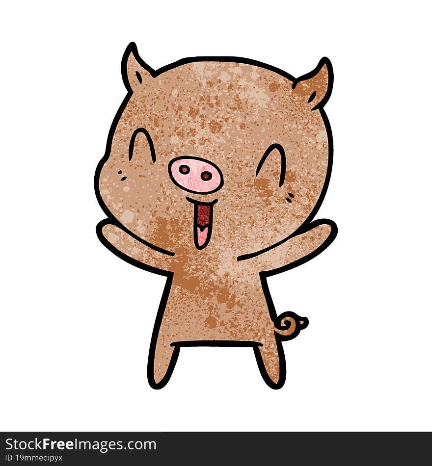 happy cartoon pig. happy cartoon pig