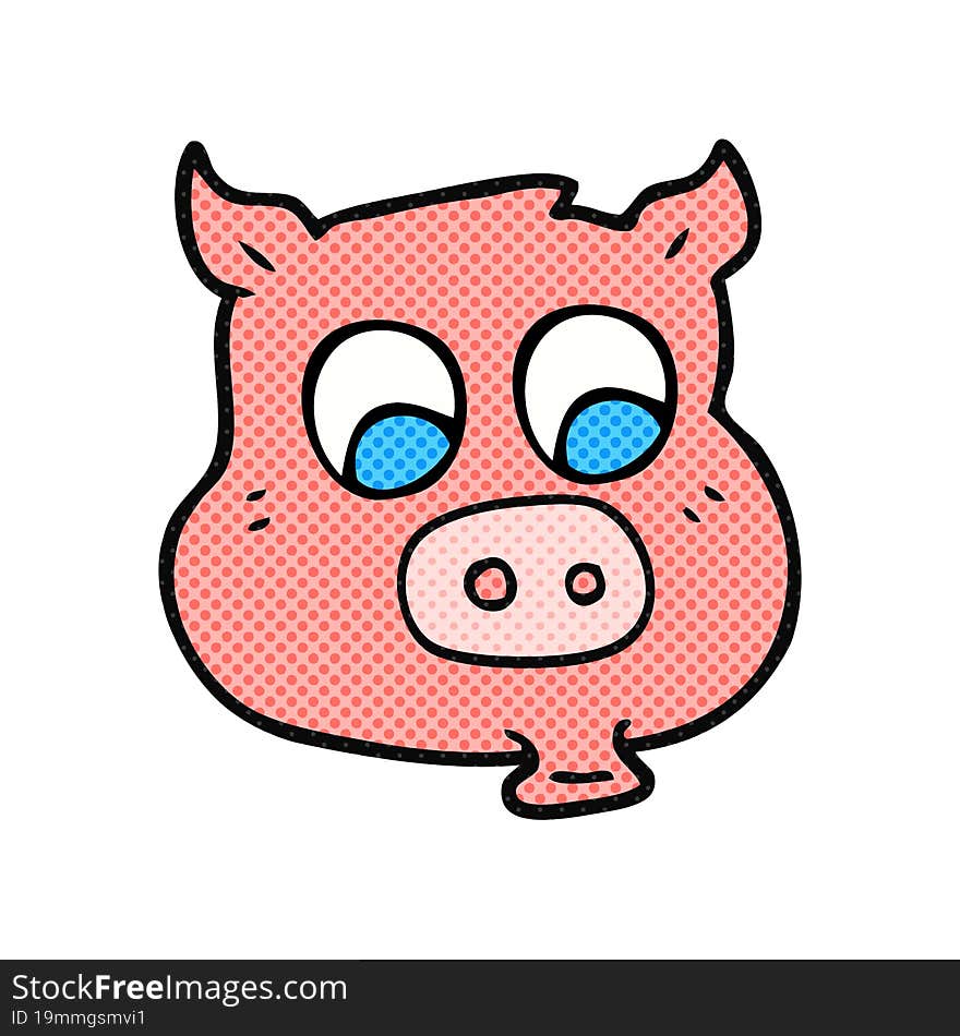 freehand drawn cartoon pig