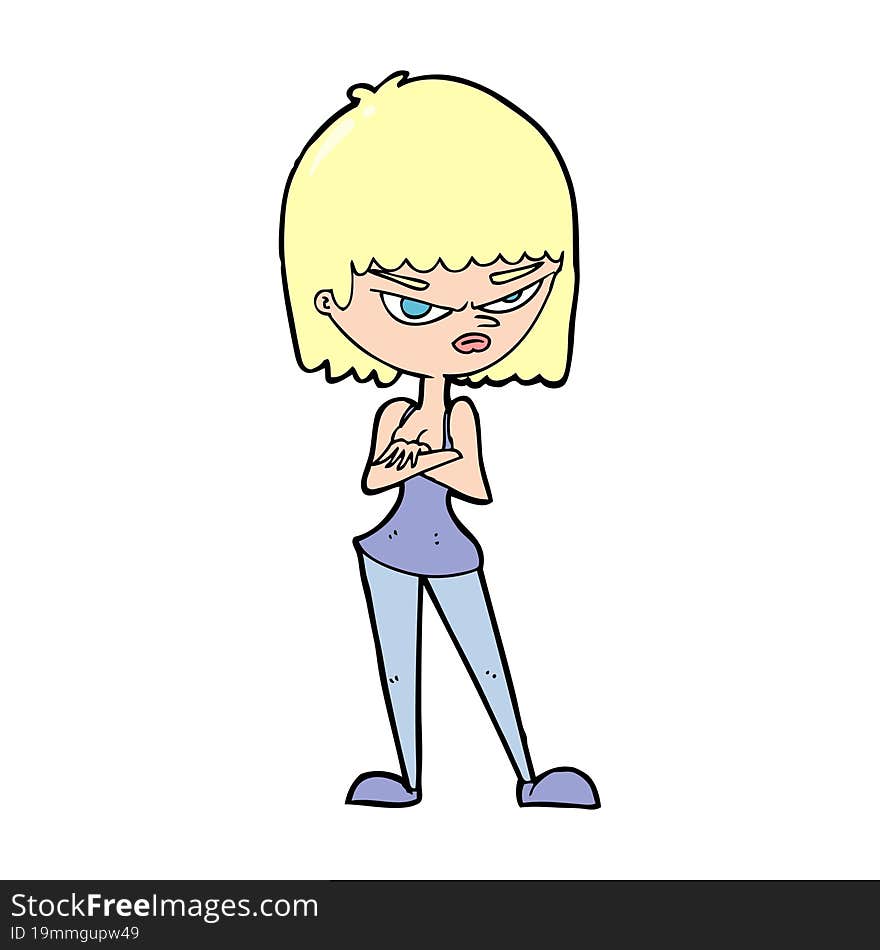 cartoon angry woman