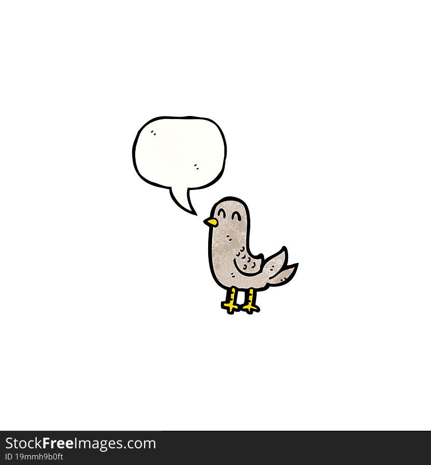 cartoon bird with speech bubble