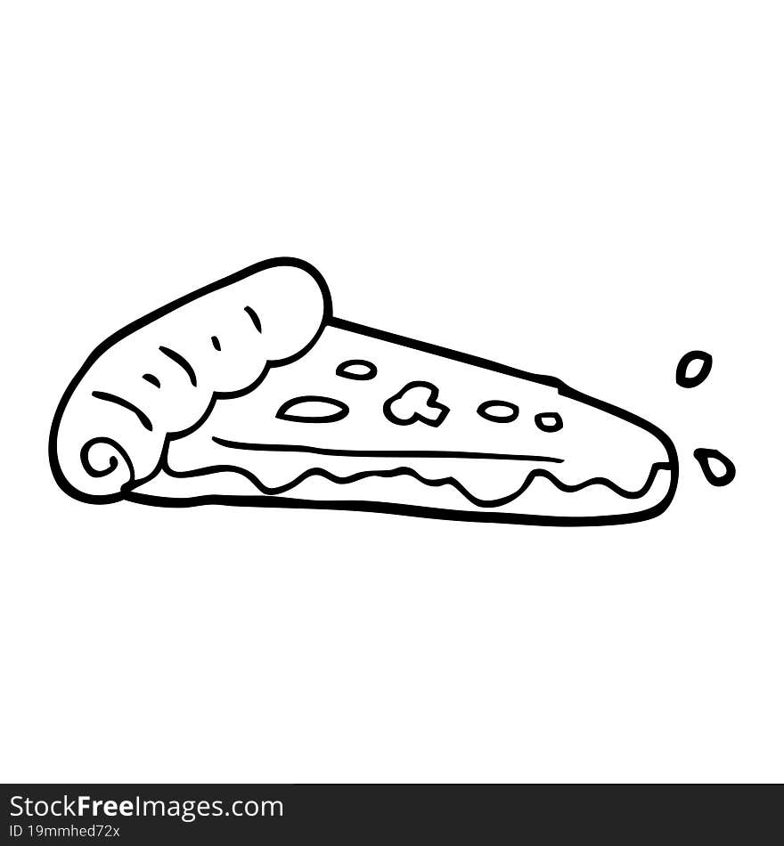 line drawing cartoon pizza slice