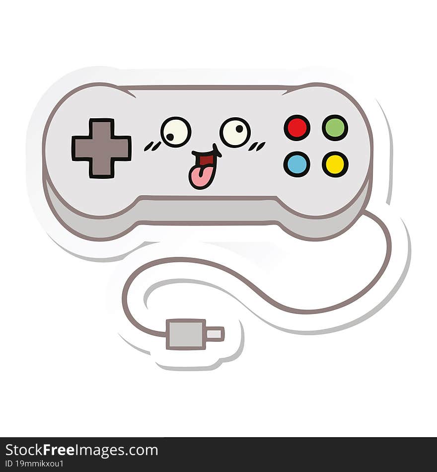 sticker of a cute cartoon game controller