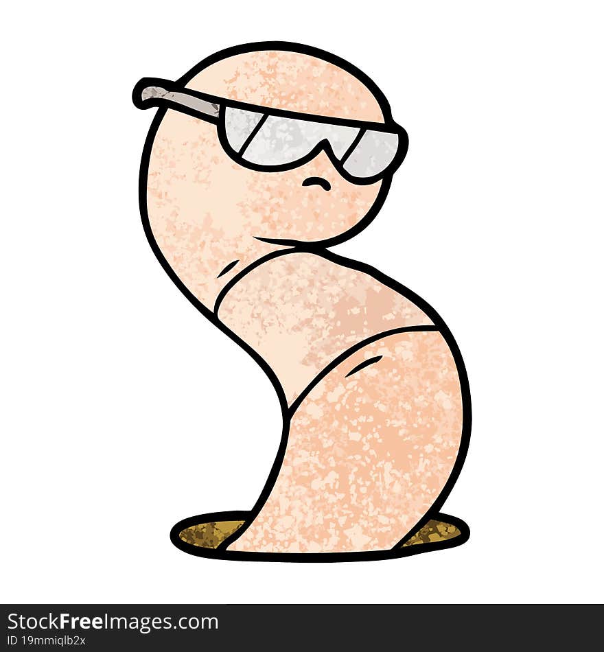 cartoon cool worm. cartoon cool worm