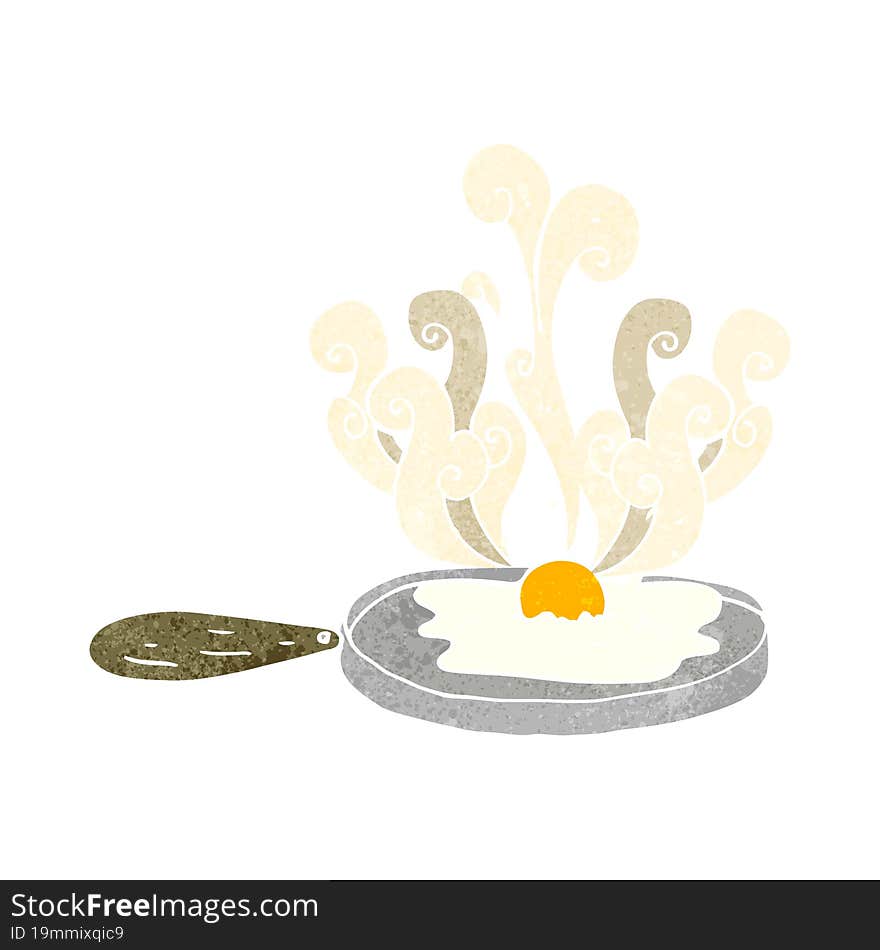 frying retro cartoon egg