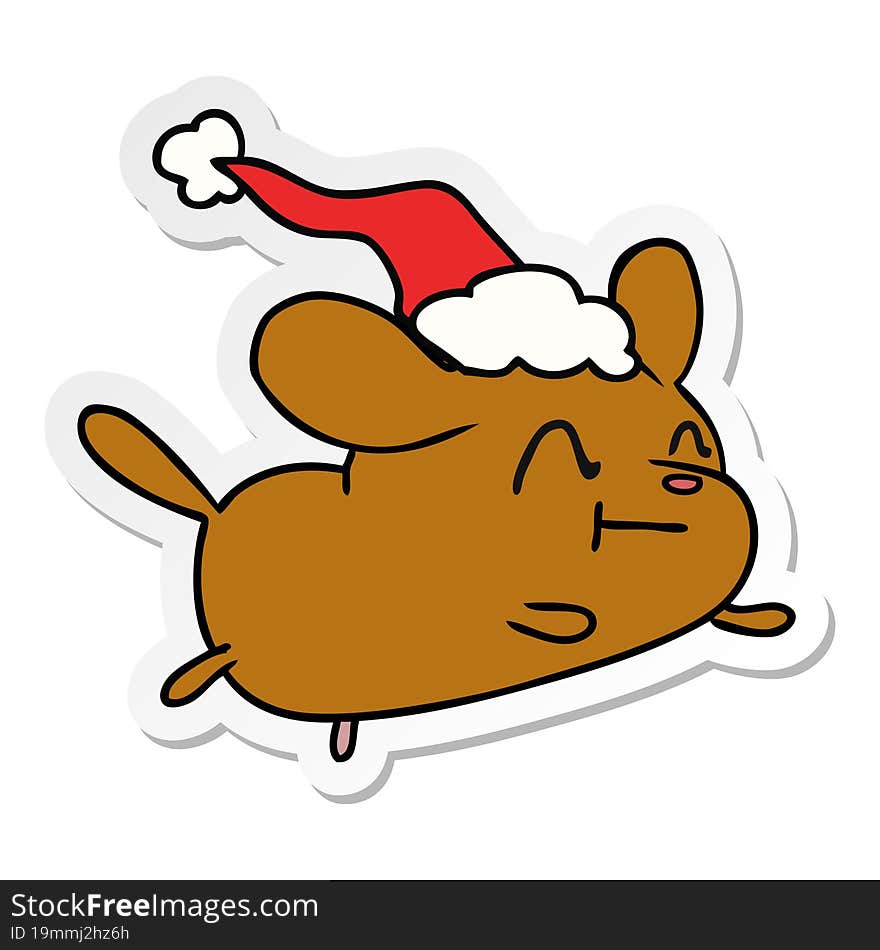 christmas sticker cartoon of kawaii dog