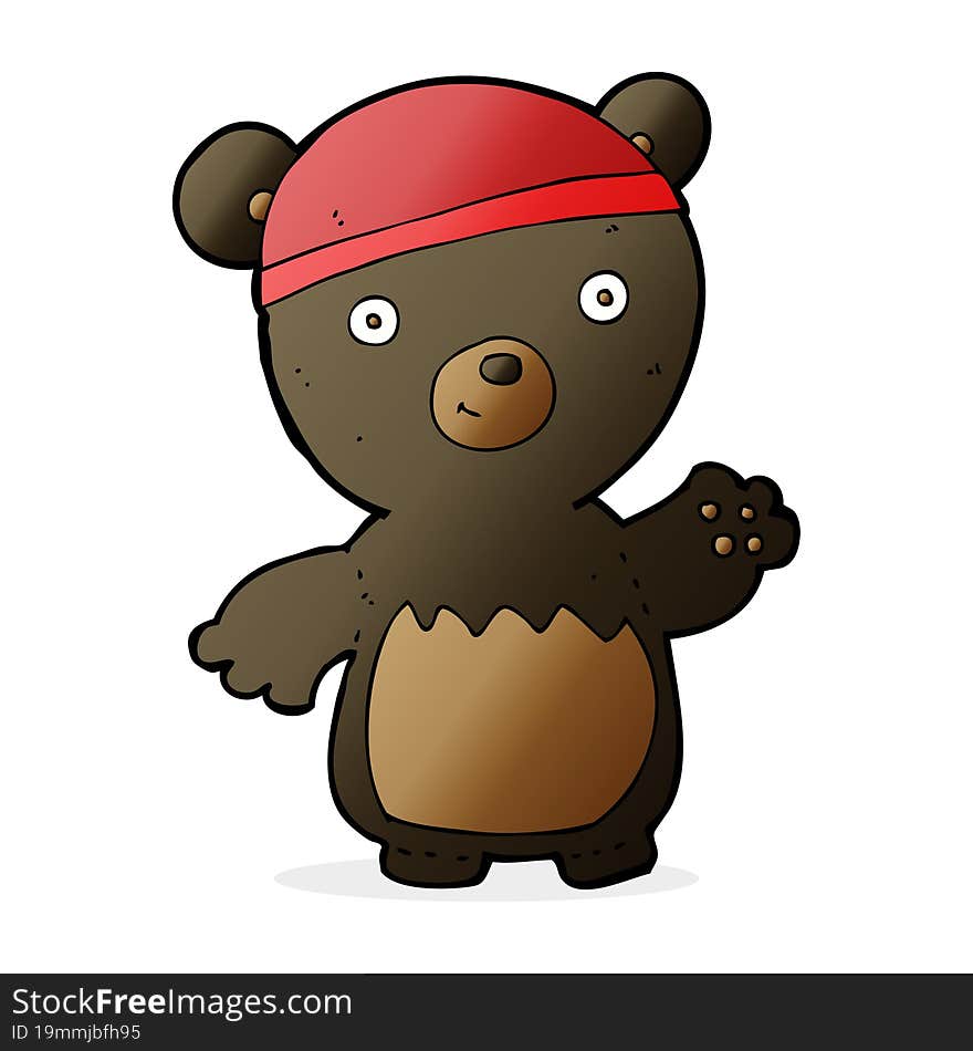 cartoon black bear wearing hat