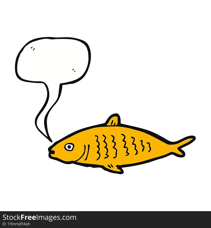 cartoon fish with speech bubble