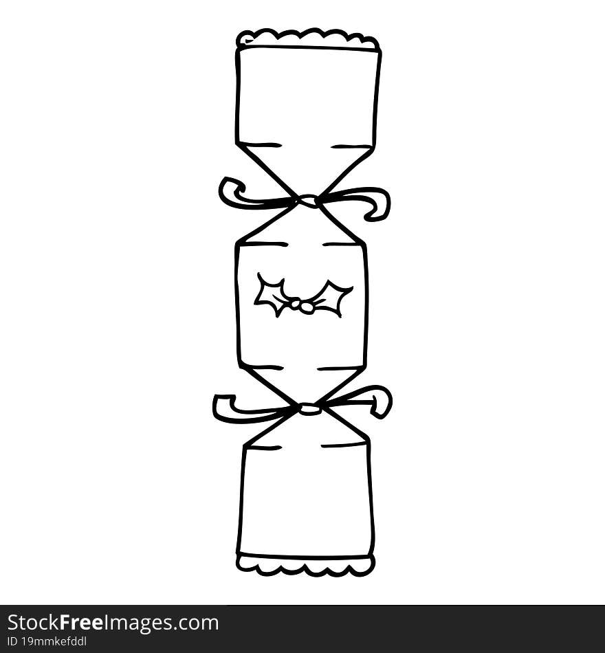 line drawing cartoon christmas cracker