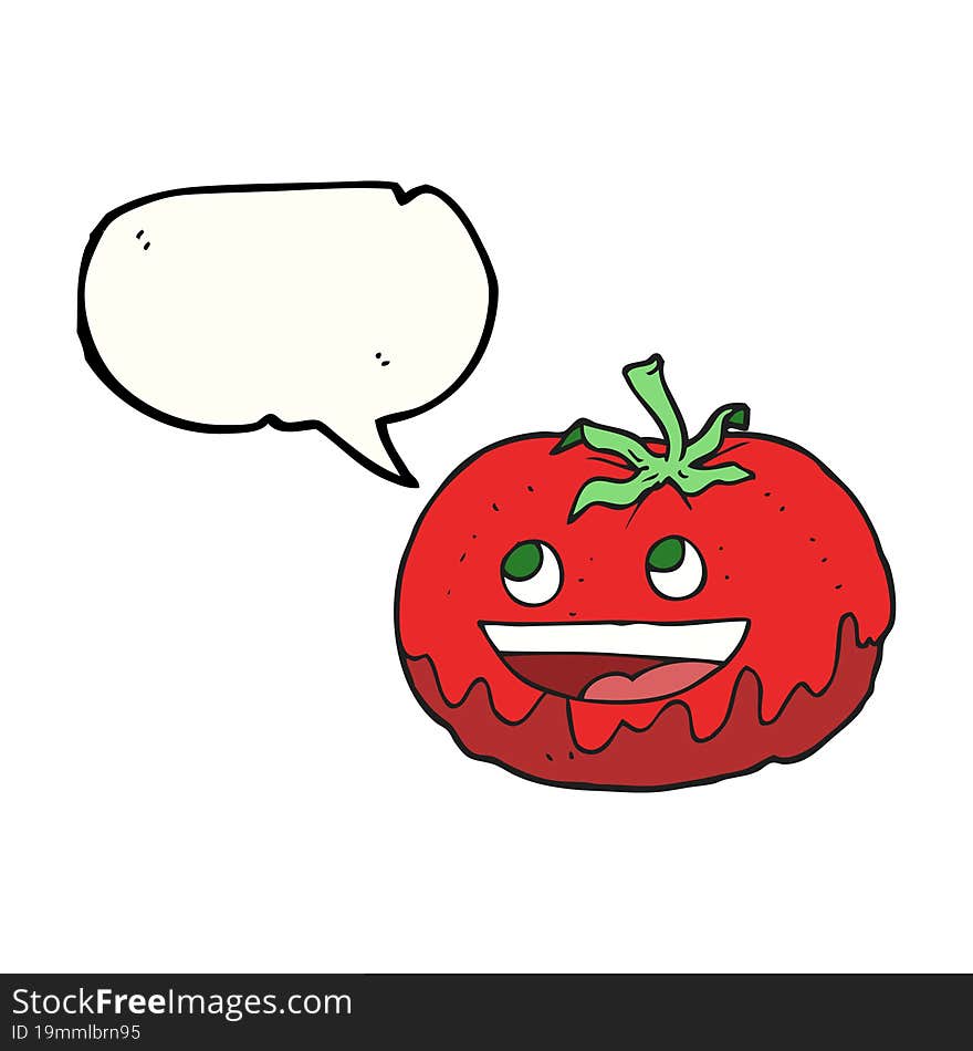 Speech Bubble Cartoon Tomato