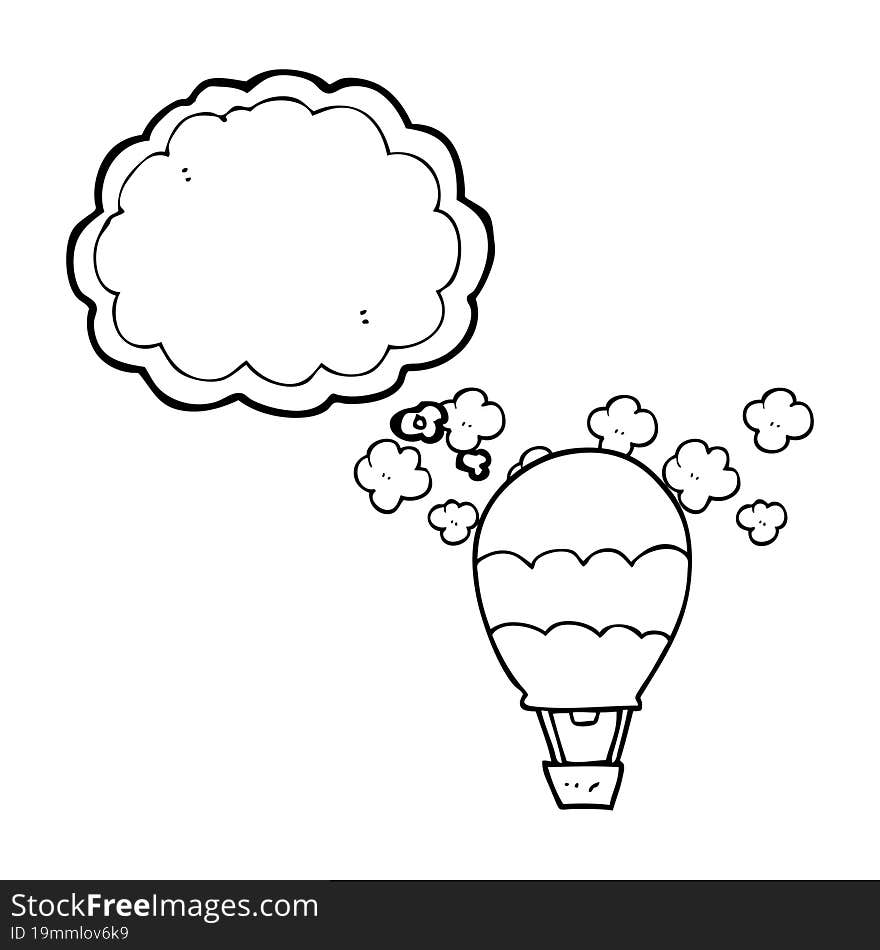 Thought Bubble Cartoon Hot Air Balloon