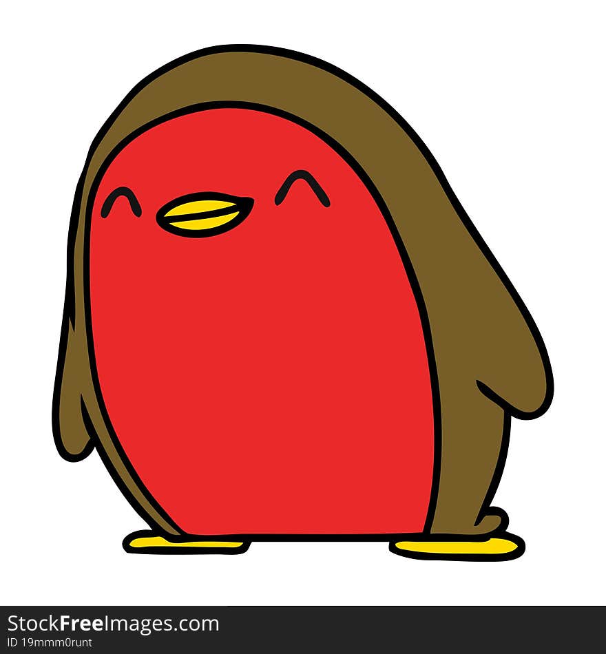 cartoon cute kawaii red robin