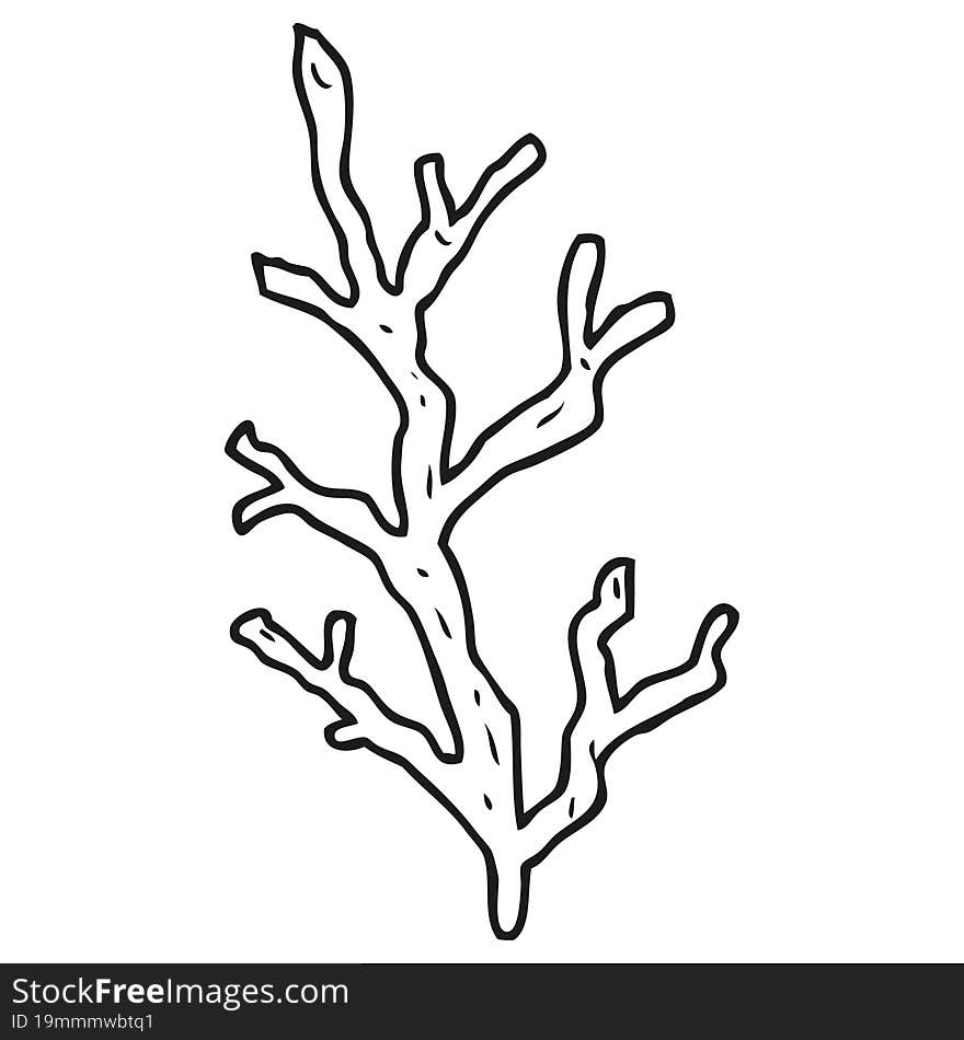 Black And White Cartoon Seaweed