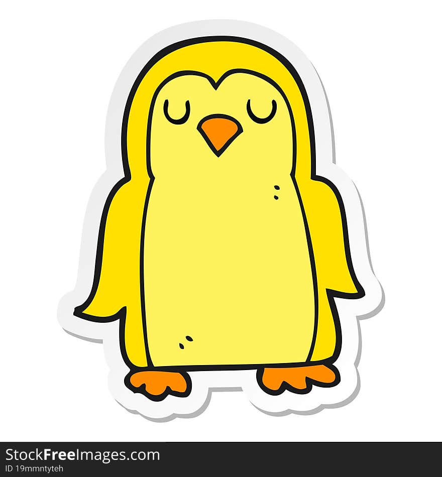 sticker of a cartoon bird