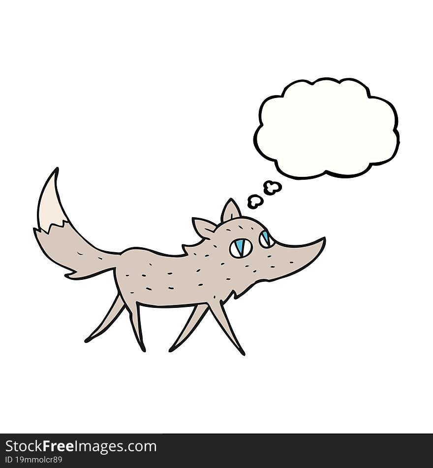 thought bubble cartoon little wolf