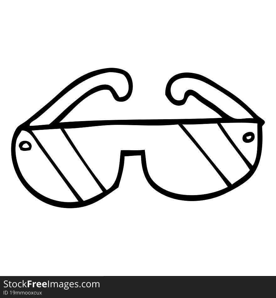 line drawing cartoon sunglasses