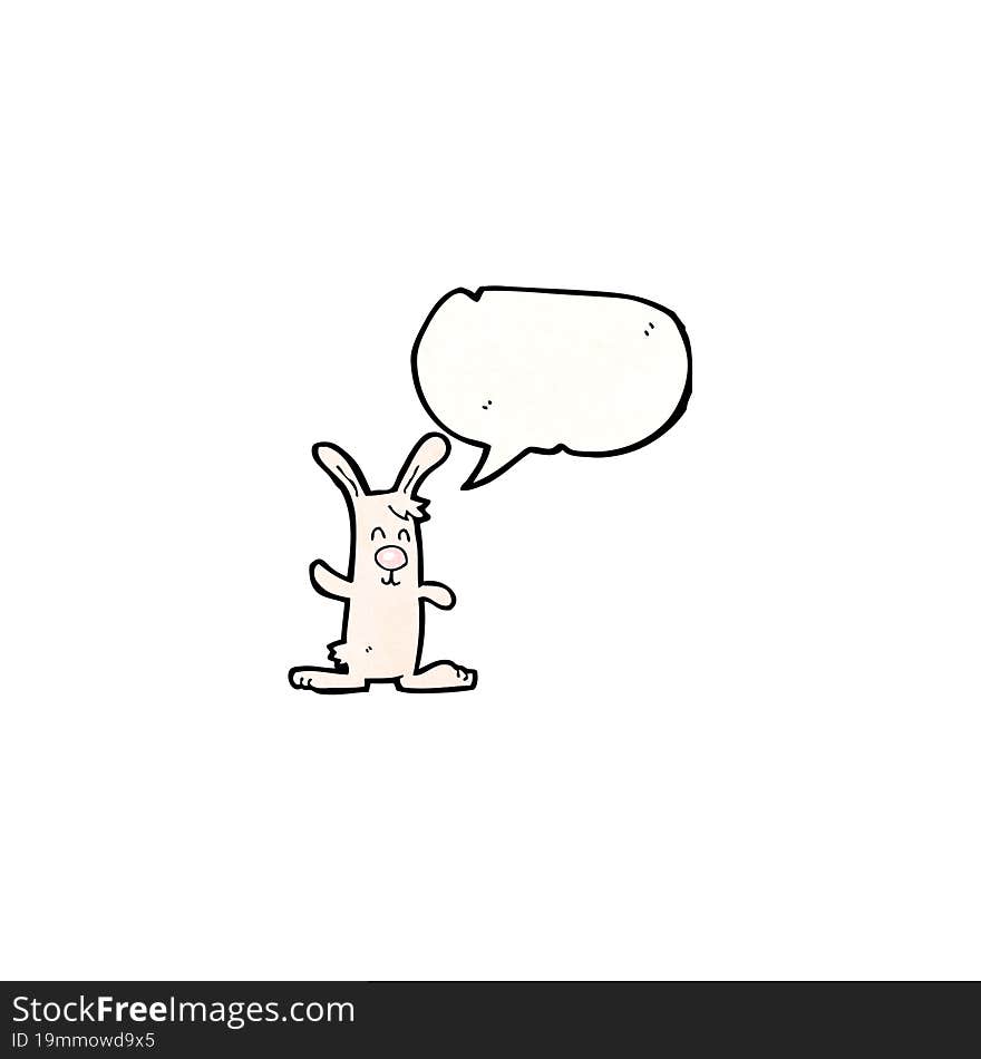 Cartoon Rabbit With Speech Bubble