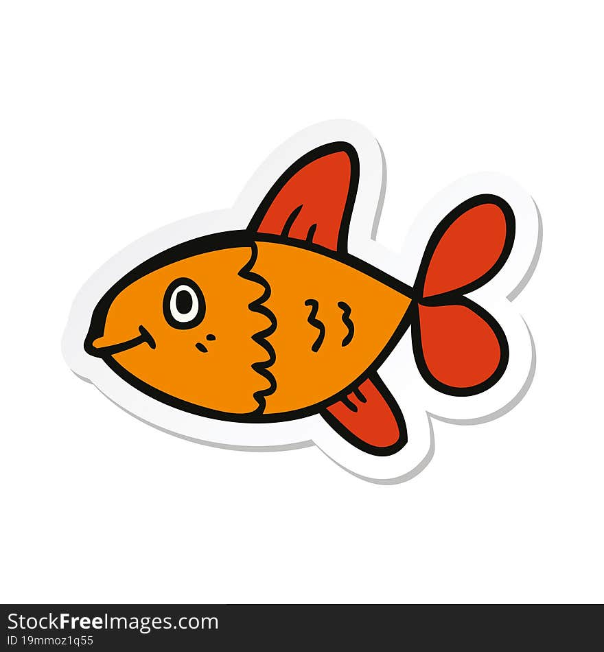 sticker of a cartoon fish