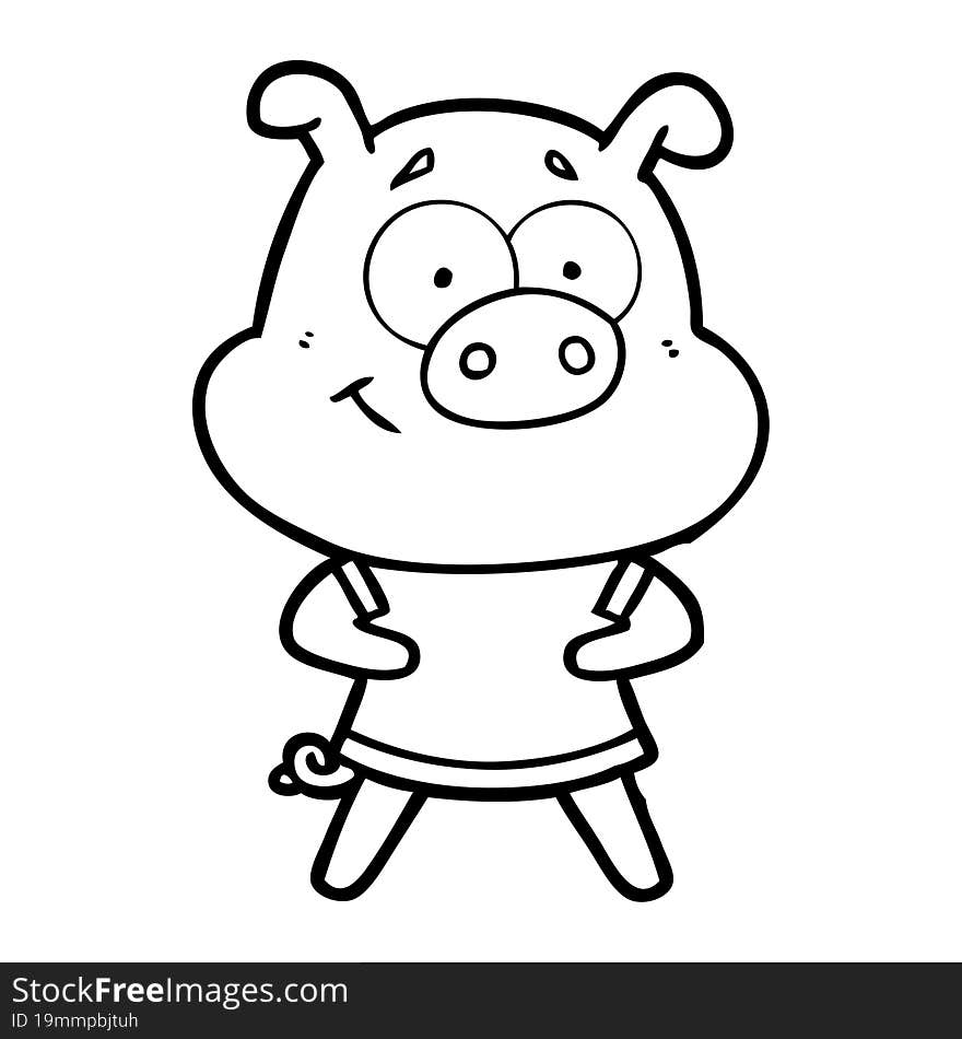 happy cartoon pig. happy cartoon pig