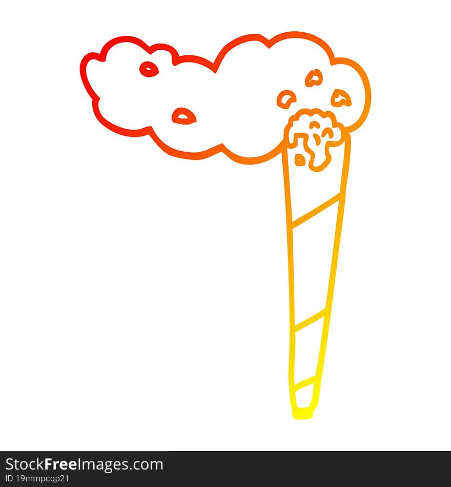 warm gradient line drawing of a cartoon joint