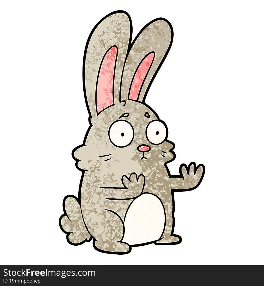 cartoon scared rabbit. cartoon scared rabbit