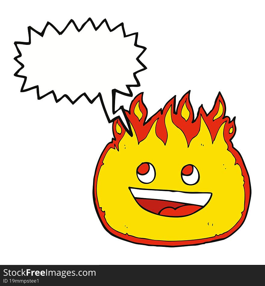 cartoon fire border with speech bubble