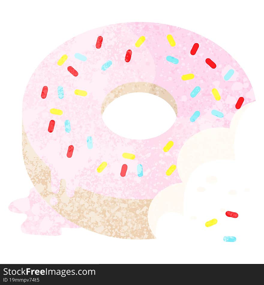 bitten frosted donut graphic icon