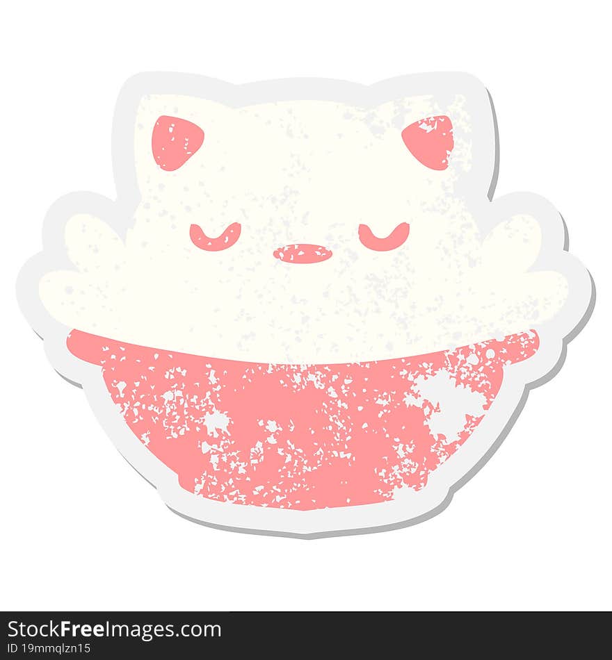 Cute Cat Pudding Grunge Sticker