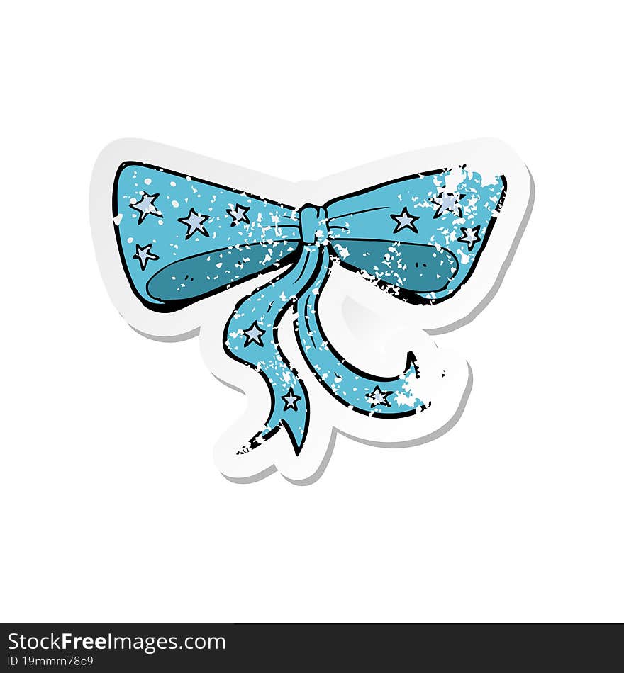 retro distressed sticker of a cartoon bow tie