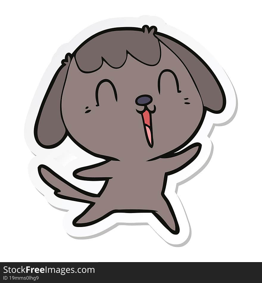 sticker of a cute cartoon dog