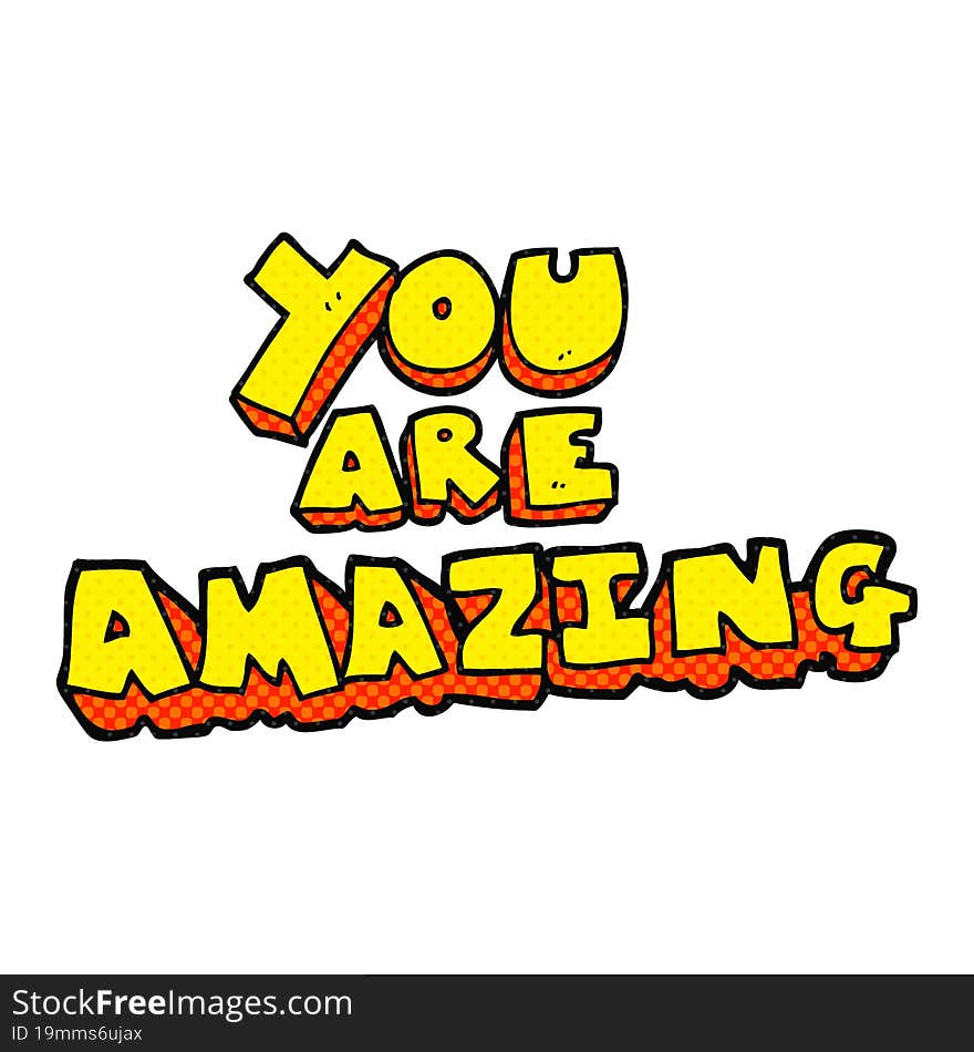 cartoon you are amazing text