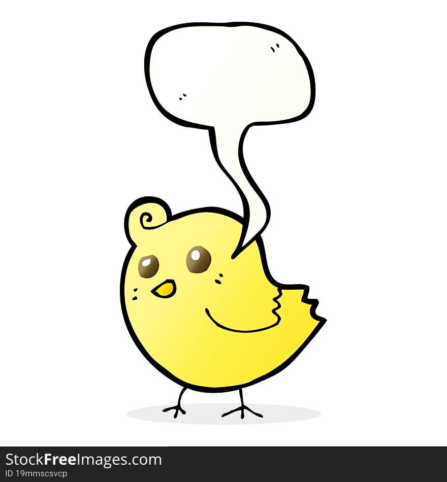 cartoon bird with speech bubble