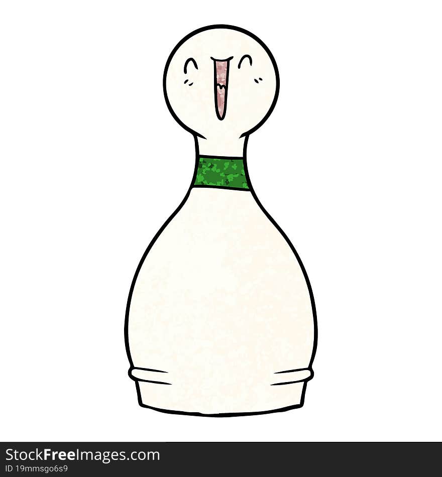 cartoon happy bowling pin. cartoon happy bowling pin