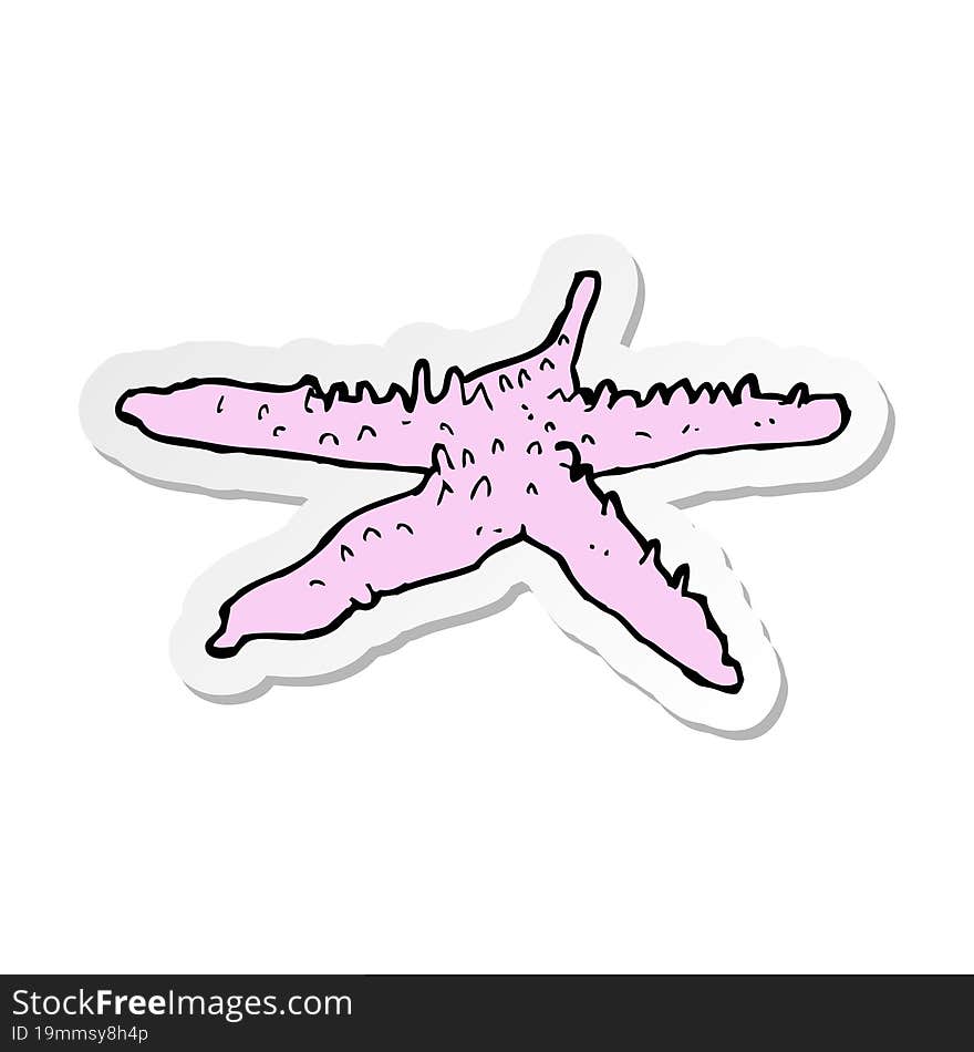 sticker of a cartoon starfish