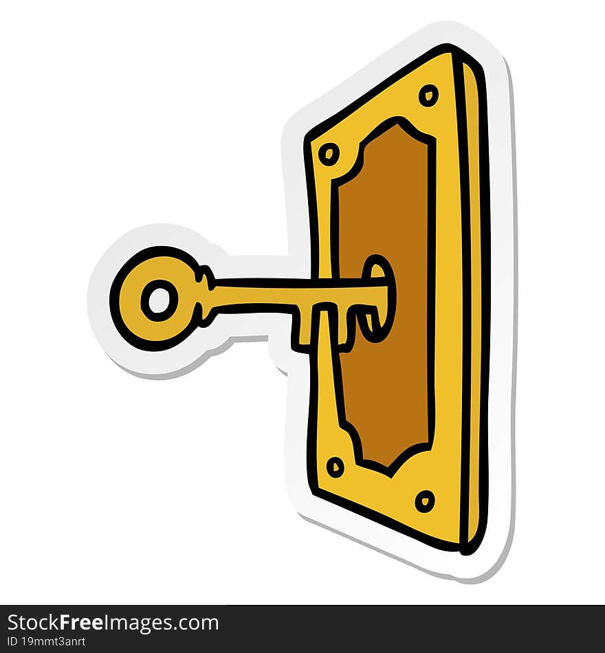 sticker cartoon doodle of a door handle