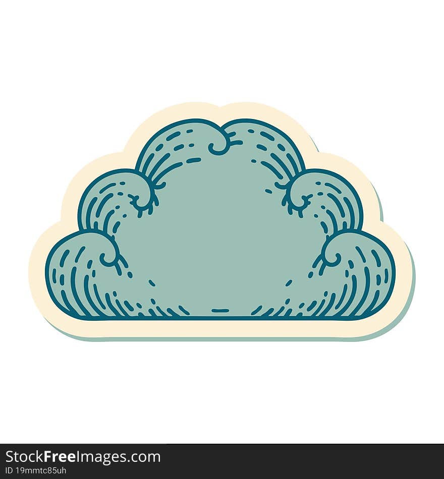 Tattoo Style Sticker Of A Cloud